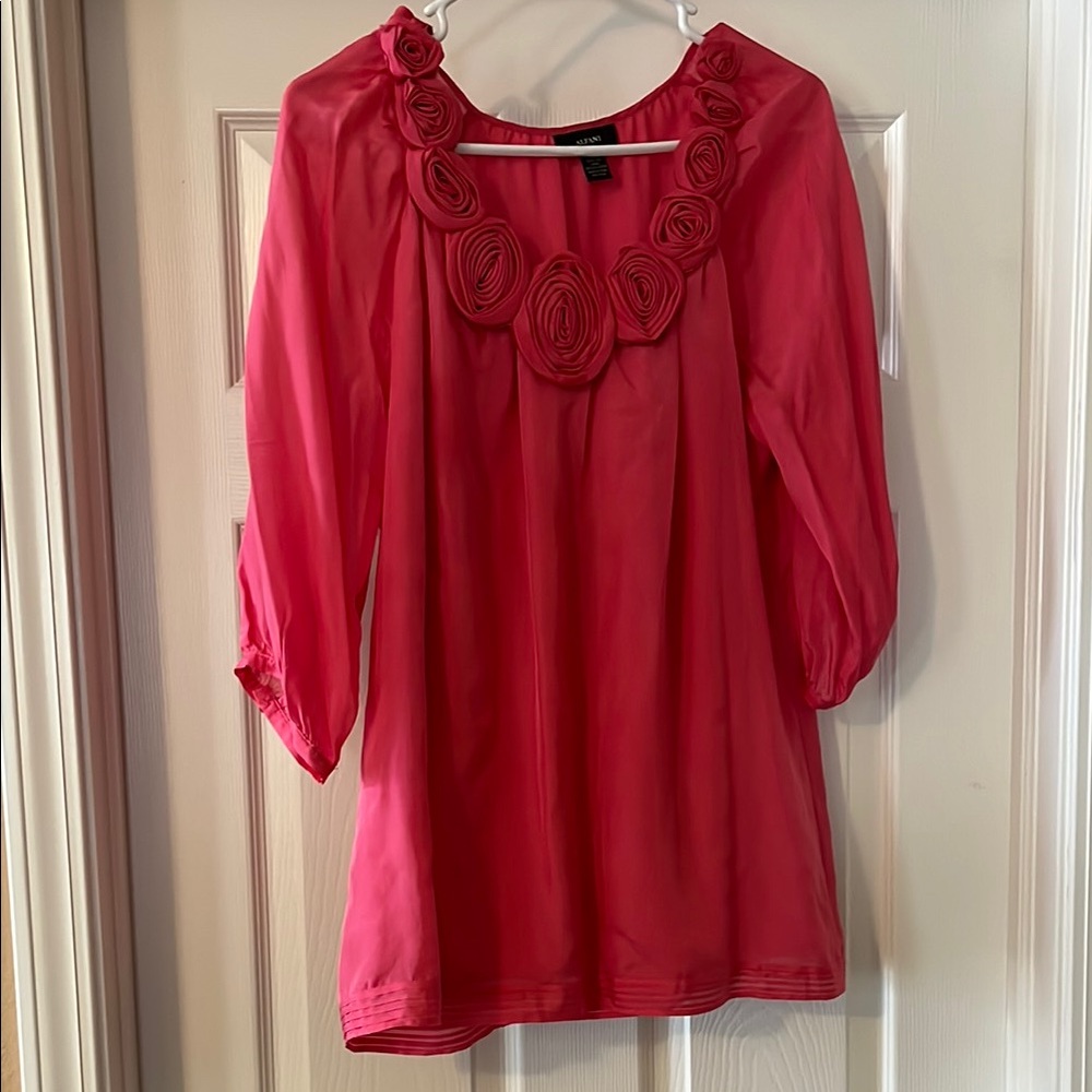 Alfani Rosette Embellished Pink Top